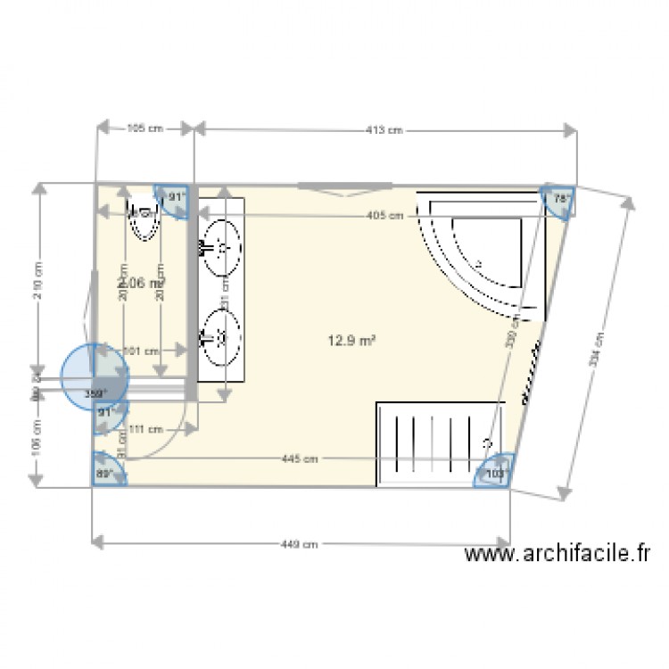 SDB 2. Plan de 0 pièce et 0 m2