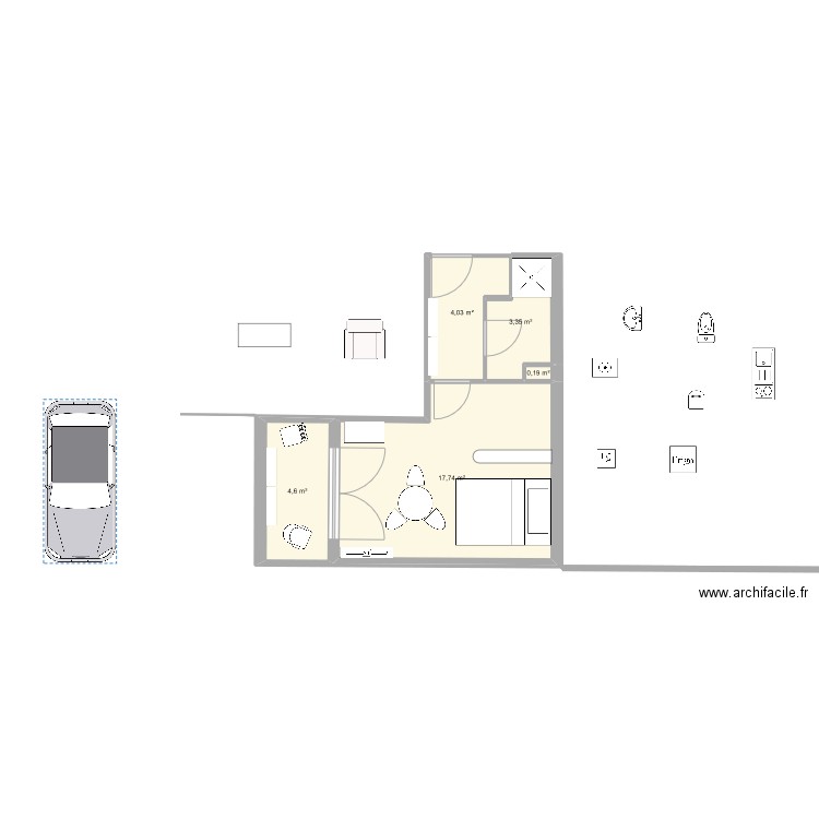appartement11. Plan de 5 pièces et 30 m2