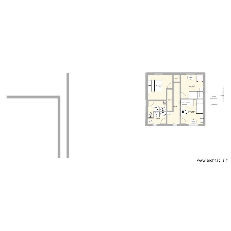 LAGORD. Plan de 9 pièces et 52 m2