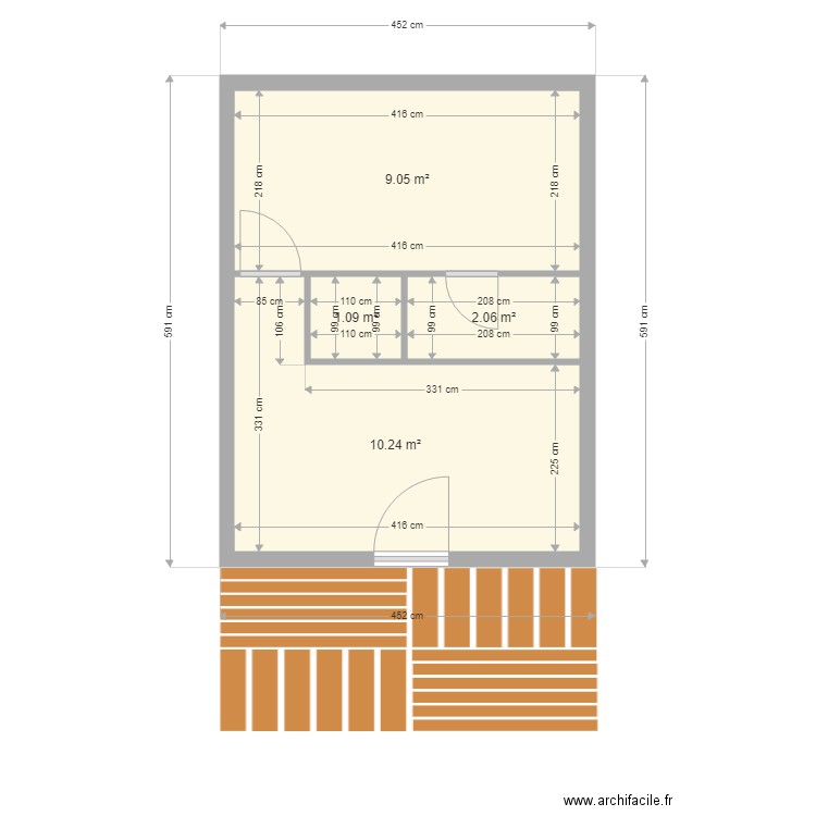 appartement yvetot 2. Plan de 4 pièces et 22 m2