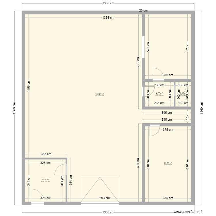 Garage Du Pont. Plan de 5 pièces et 196 m2