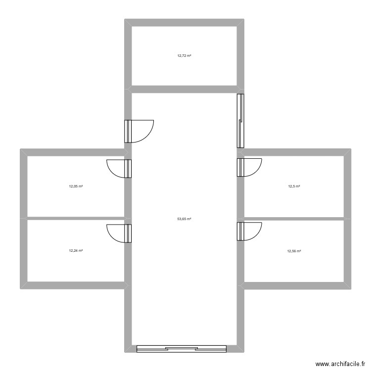 maison rectangulaire. Plan de 0 pièce et 0 m2