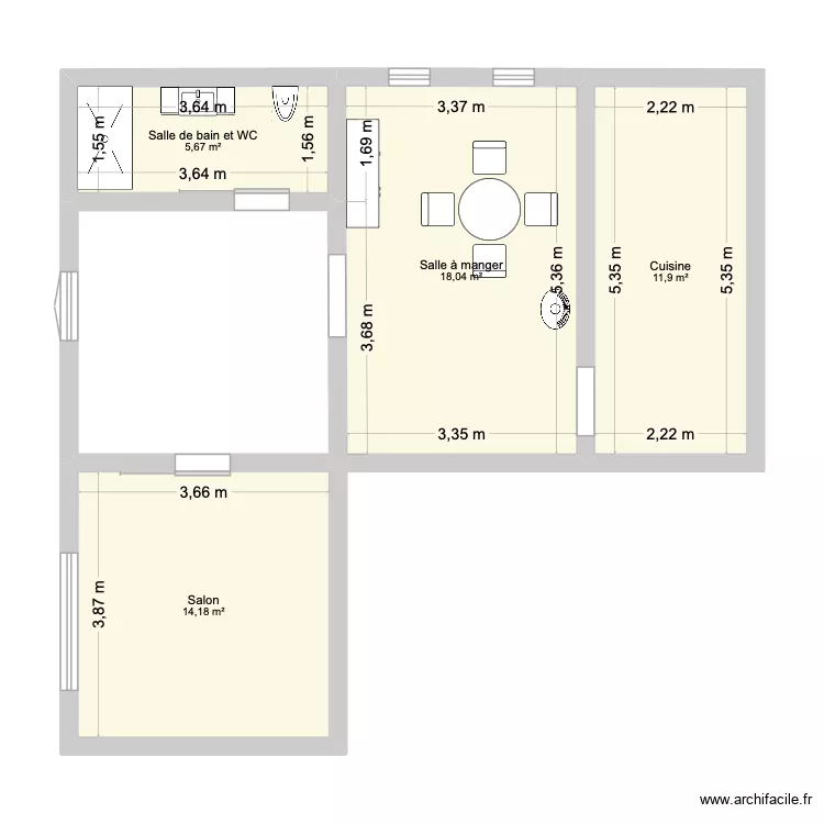 plan2. Plan de 4 Pièces et 50 m² plan2. Plan de 4 Pièces et 50 m²