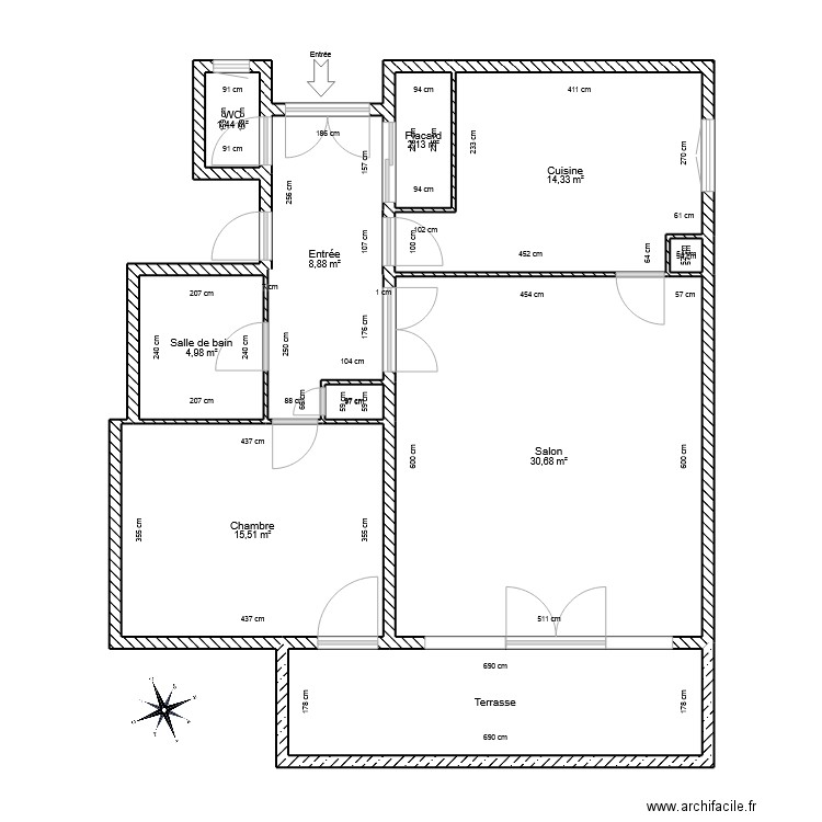 Appart  22. Plan de 10 pièces et 91 m2