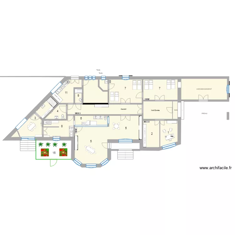 CRECHE PLAN BATISSE C AGRANDISSEMENT DORTOIR . Plan de 