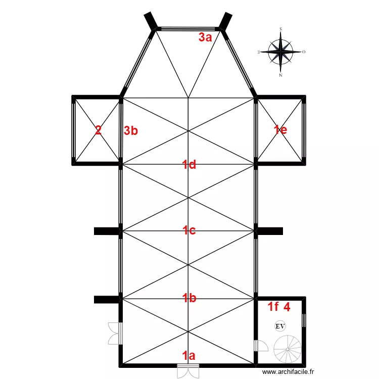 Sainte chapelle de Riom. Plan de 