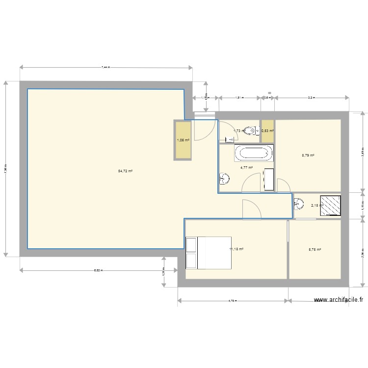 amibois_mineral_3. Plan de 9 pièces et 92 m2