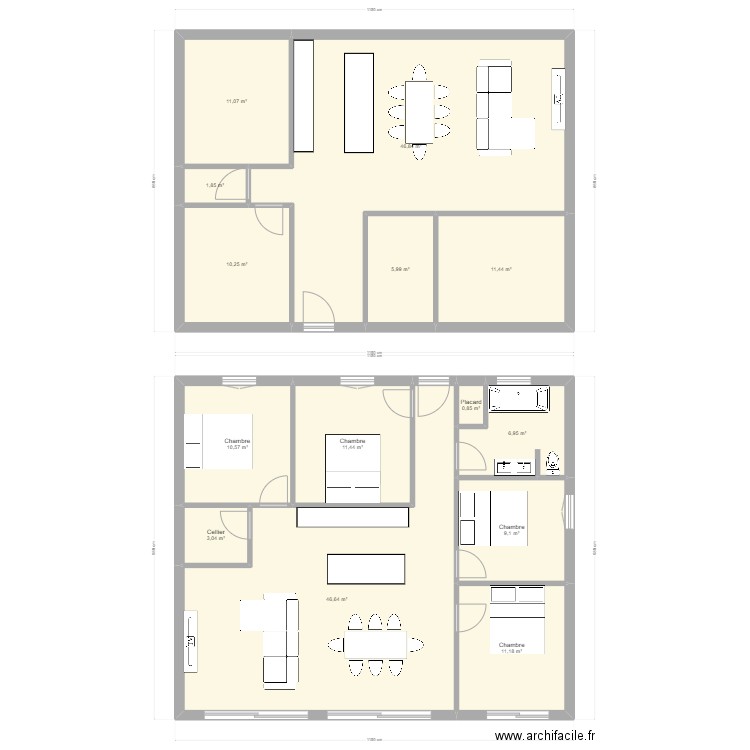 maison cheap . Plan de 14 pièces et 187 m2