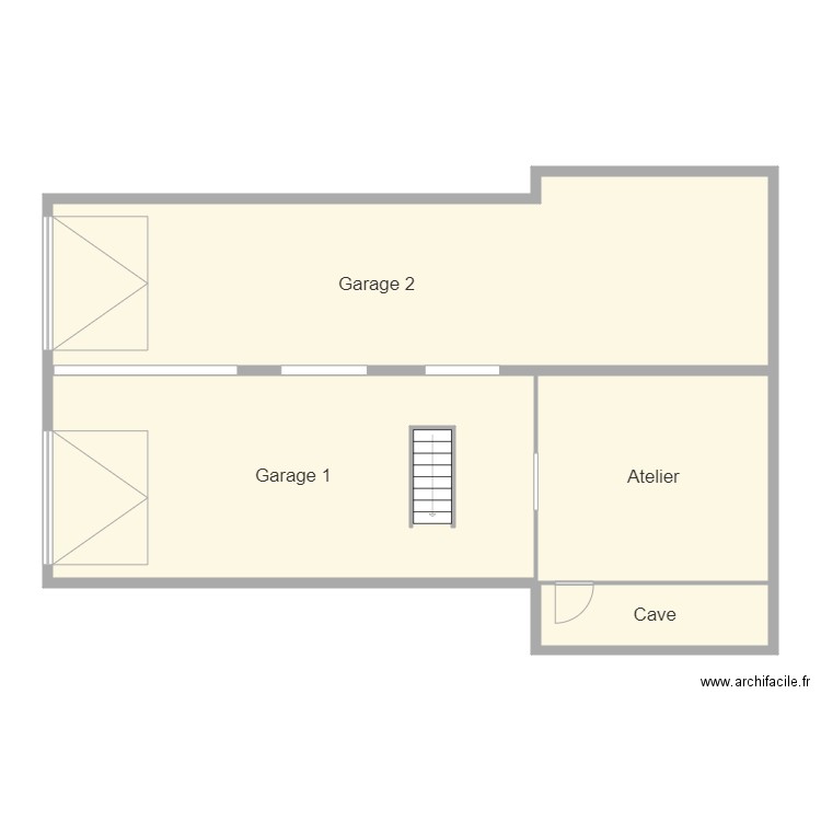 sargé sous sol. Plan de 4 pièces et 124 m2