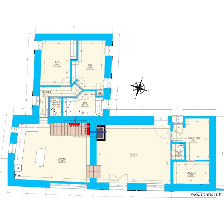 Maison RDC 1. Plan de 0 pièce et 0 m2