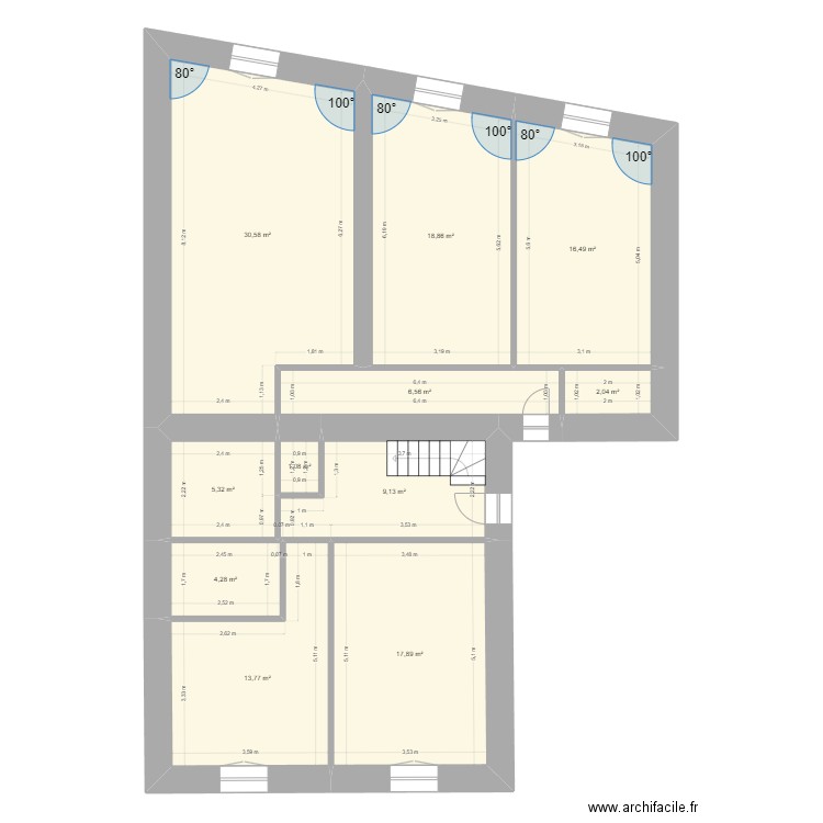 Bregigeon. Plan de 11 pièces et 126 m2