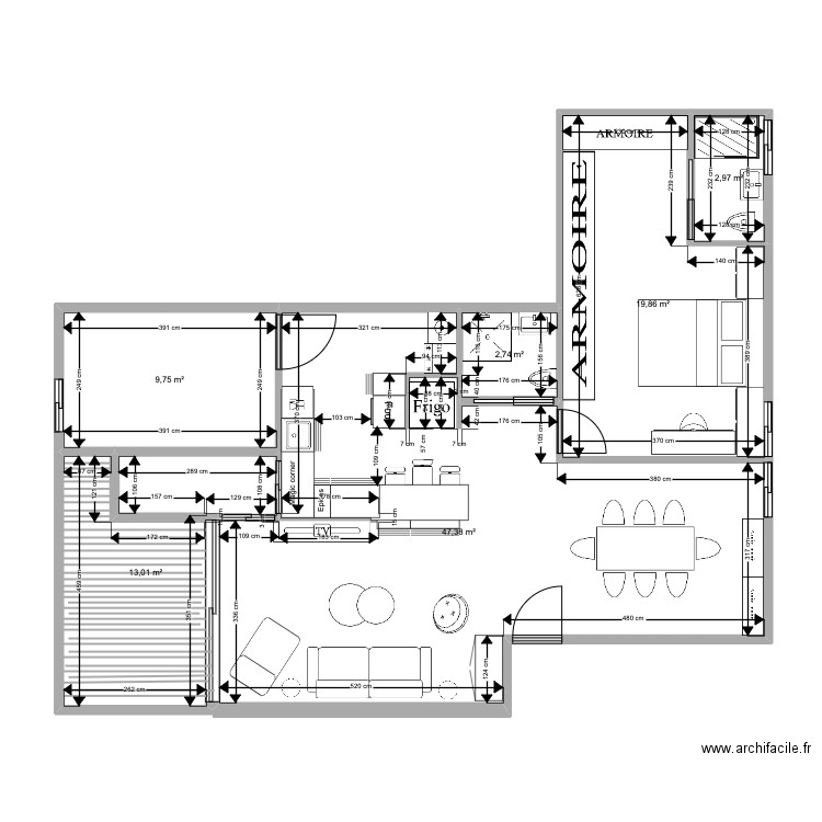 projet plan mira et daniel tama38. Plan de 6 pièces et 96 m2