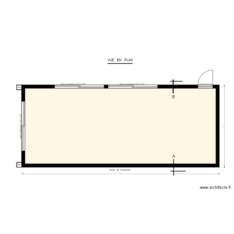  VRY VUE EN PLAN EP. Plan de 1 pièce et 53 m2