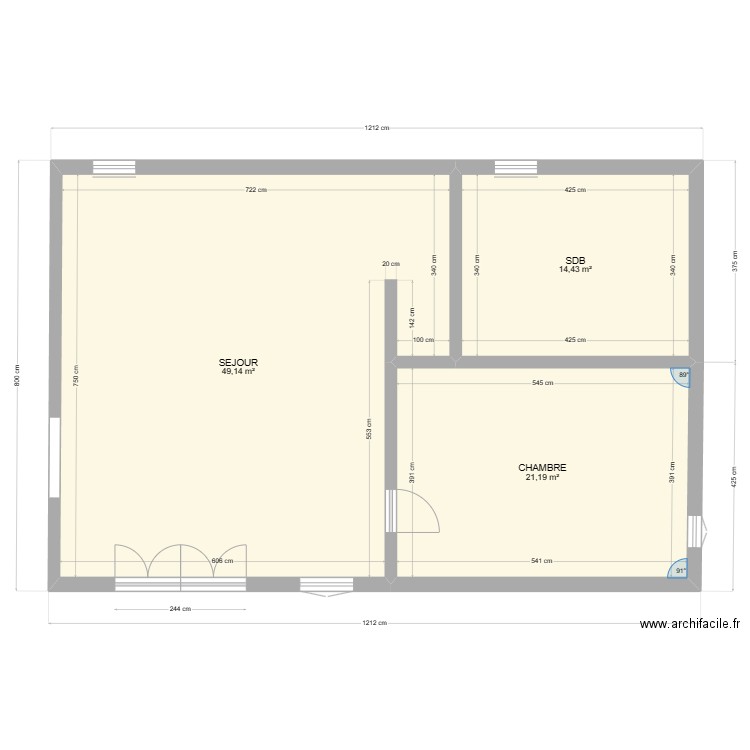 Céras-Ledergues-RDC MOITIE DROITE. Plan de 0 pièce et 0 m2