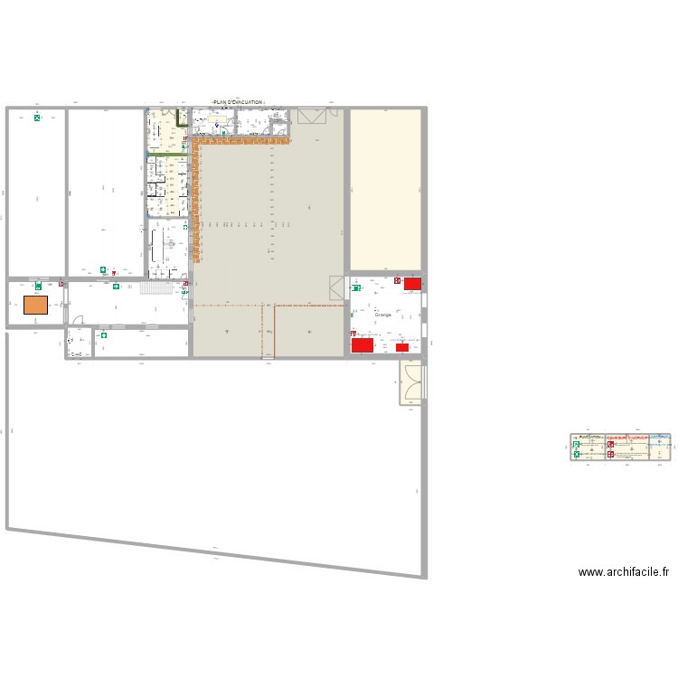 BUREAU 1. Plan de 27 pièces et 2377 m2