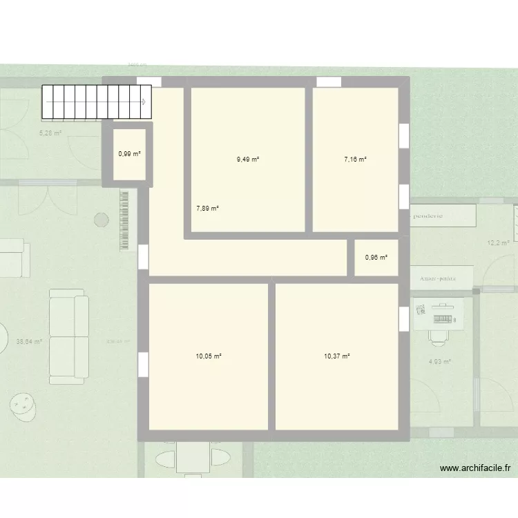 Maison vraie mesure Martin. Plan de 