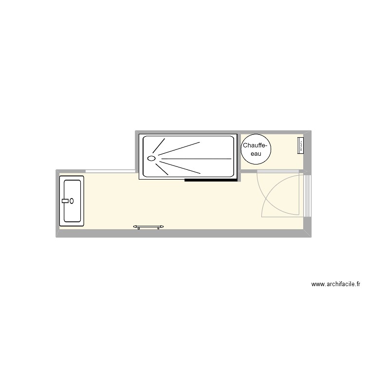 SOUILLOT - Plan SdB. Plan de 2 pièces et 6 m2