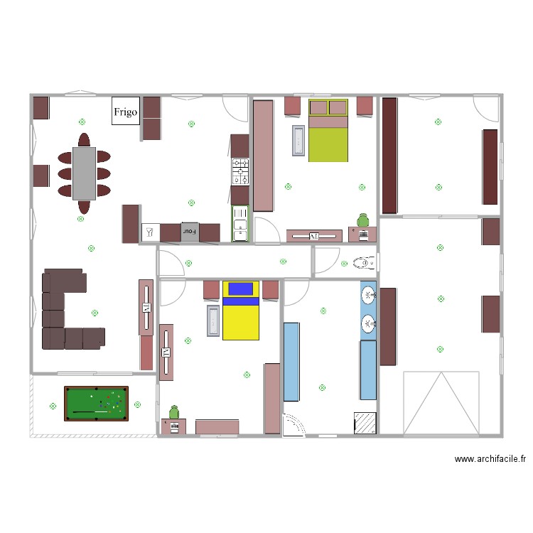 maison domotiquebis. Plan de 9 pièces et 155 m2