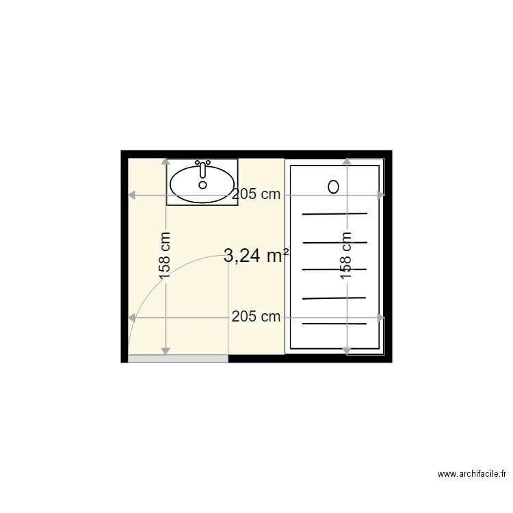 CHIMOT DANY. Plan de 1 pièce et 3 m2