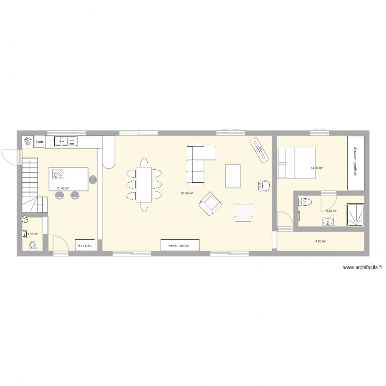 rez de jardin. Plan de 0 pièce et 0 m2