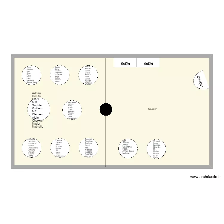 mariage 2 avec Noms. Plan de 