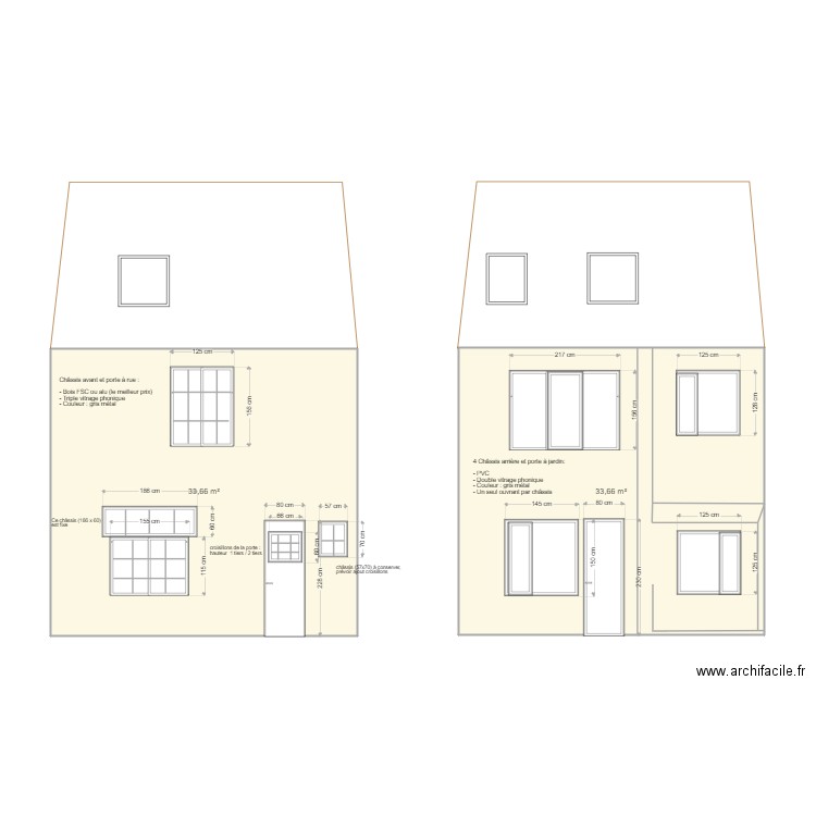 Façades av et ar. Plan de 0 pièce et 0 m2