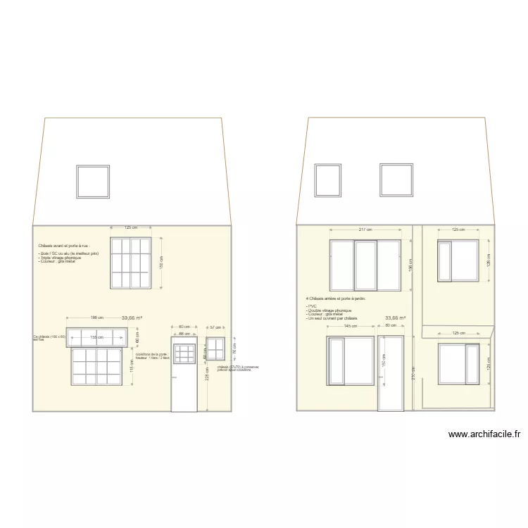 Façades av et ar. Plan de Façades av et ar. Plan de