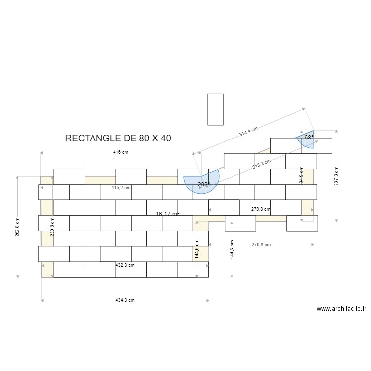 TERRASSE 4. Plan de 1 pièce et 16 m2