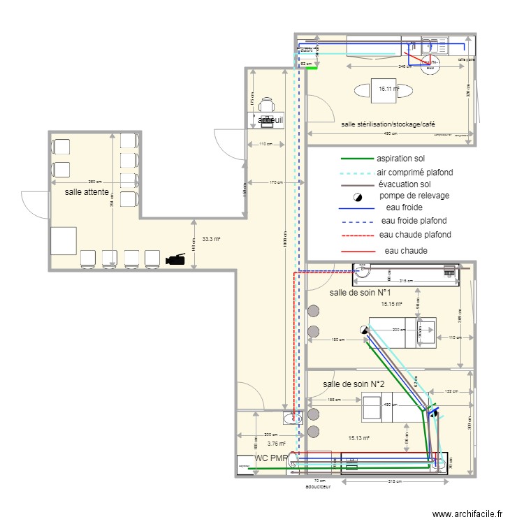 plan cabinet provisoire saint genies plomberie . Plan de 0 pièce et 0 m2