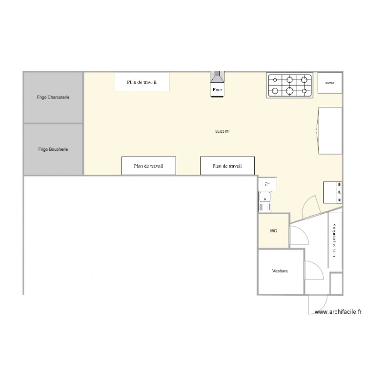 Labo boucherie. Plan de 0 pièce et 0 m2