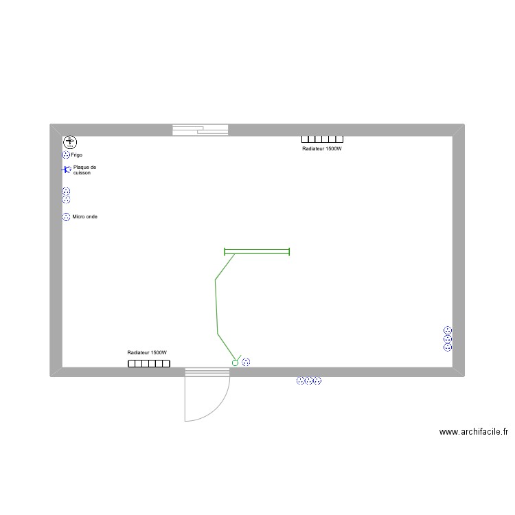 salle de pause . Plan de 1 pièce et 29 m2