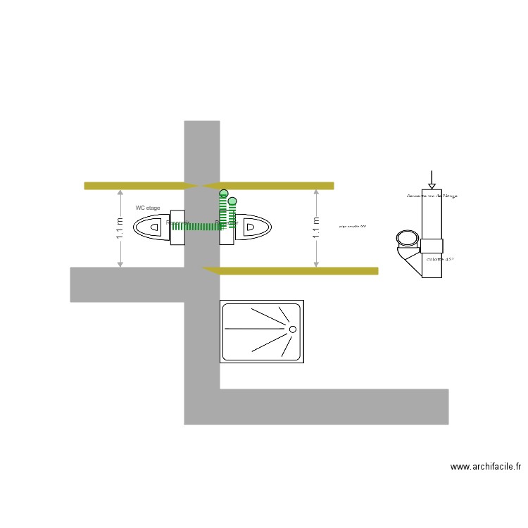 detail WC. Plan de 0 pièce et 0 m2