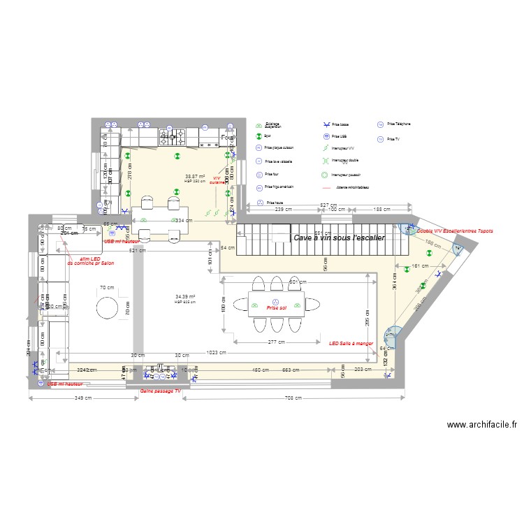 Salon Salle à Manger 1707 A3 elec. Plan de 0 pièce et 0 m2