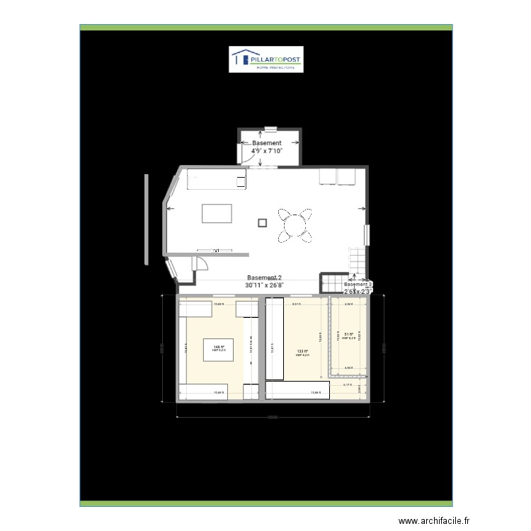 Hartford - Basement2. Plan de 3 pièces et 31 m2