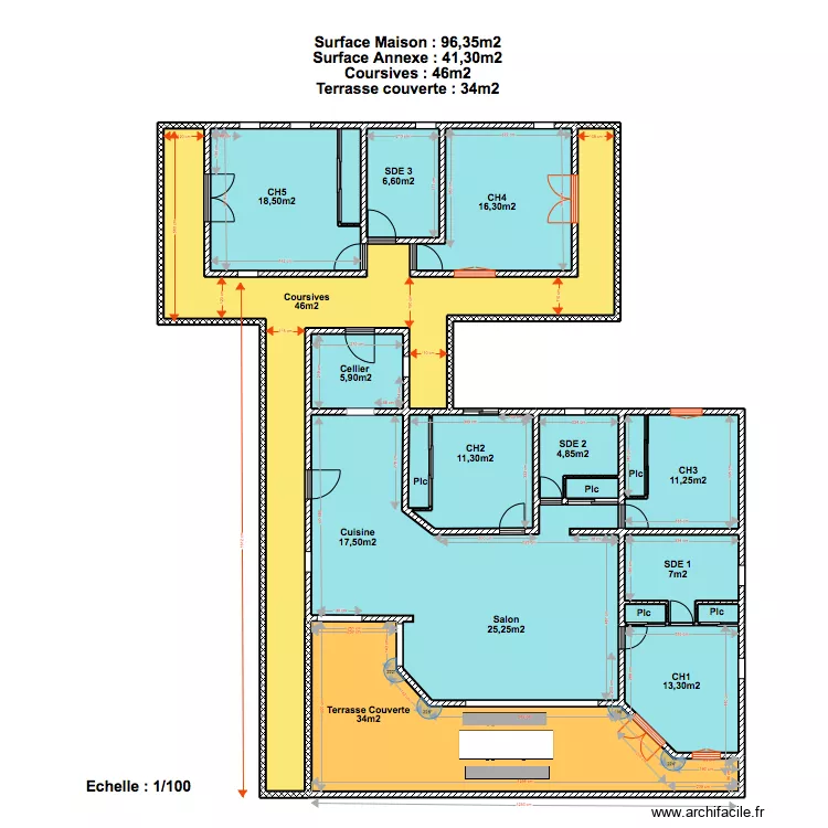 Maison Guadeloupe. Plan de 