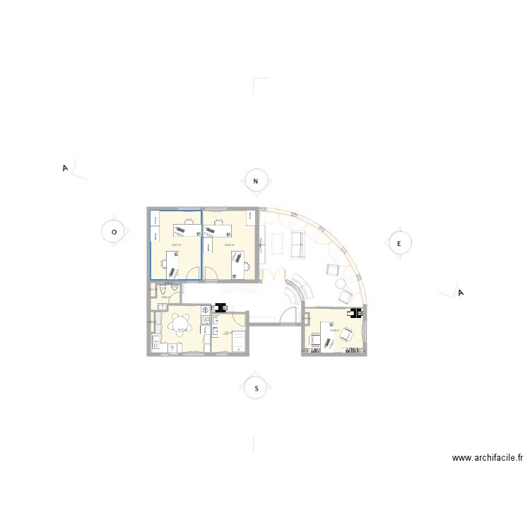aurelien  V2. Plan de 12 pièces et 58 m2