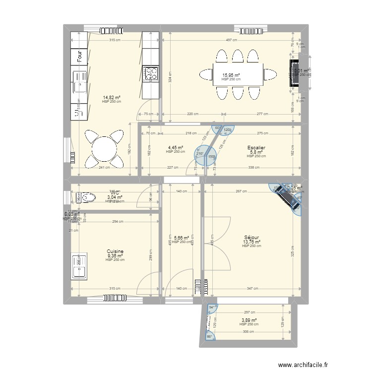 Maison Colombes V1. Plan de 25 pièces et 154 m2