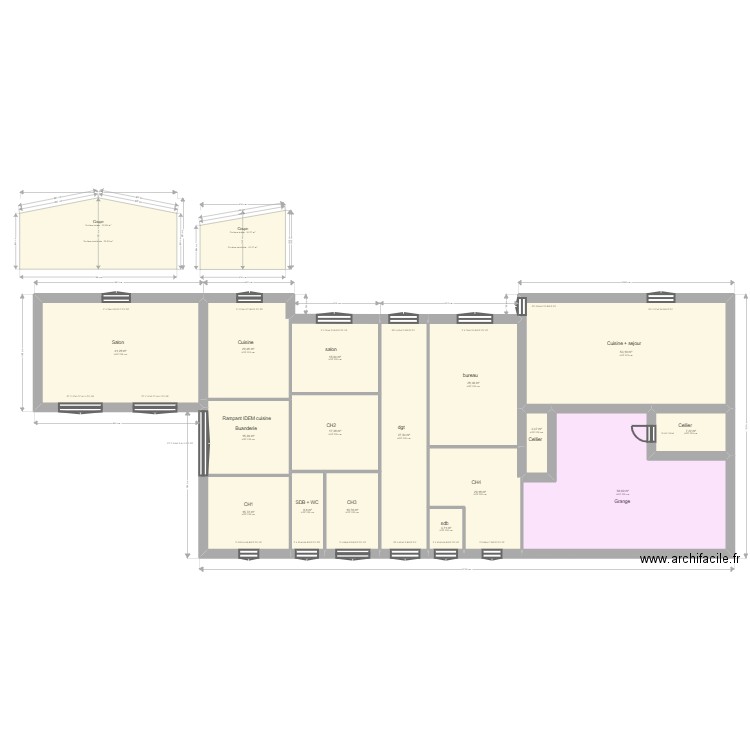 Farbos. Plan de 21 pièces et 456 m2