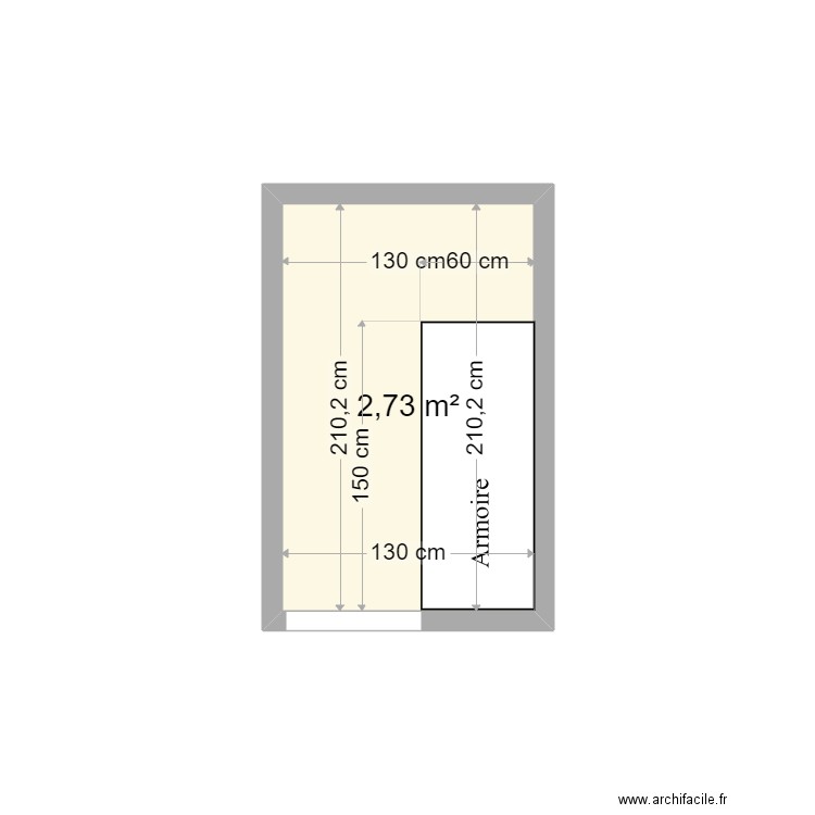 DRESSING GRANDE CHAMBRE. Plan de 1 pièce et 3 m2