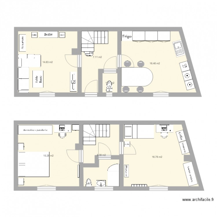 1 er etage . Plan de 0 pièce et 0 m2