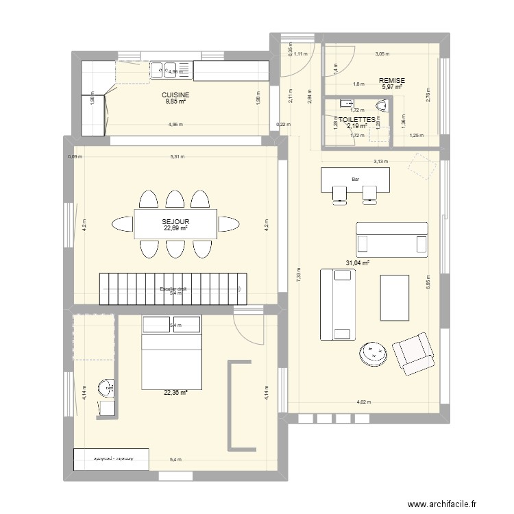 REHABILITATION RDC2. Plan de 0 pièce et 0 m2