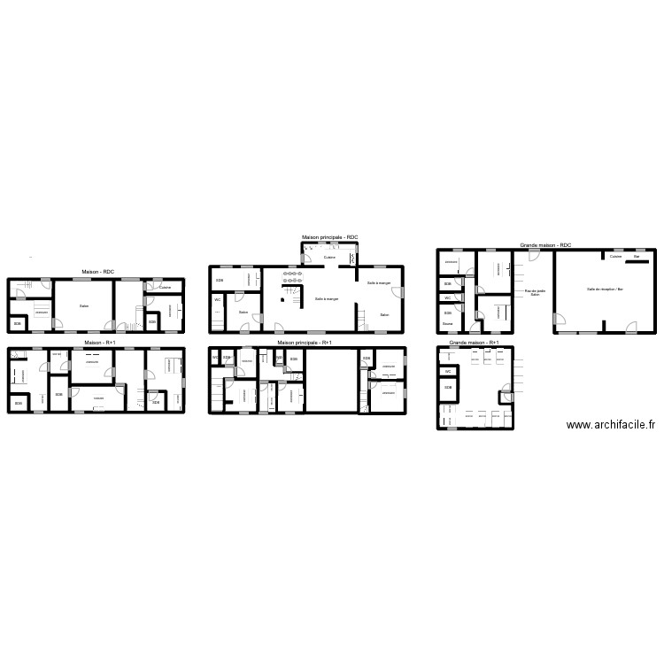 LES PIGES - Plan vente avec lits. Plan de 36 pièces et 738 m2