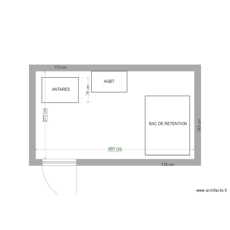 POSTE BENARD Ind.4. Plan de 1 pièce et 13 m2