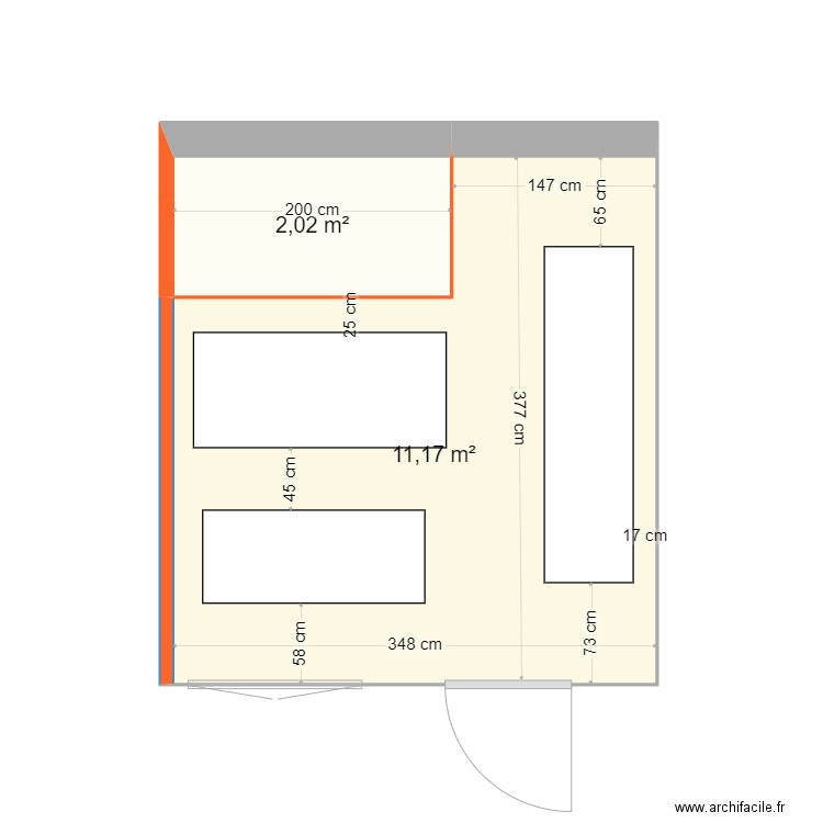 plan garage3. Plan de 2 pièces et 13 m2