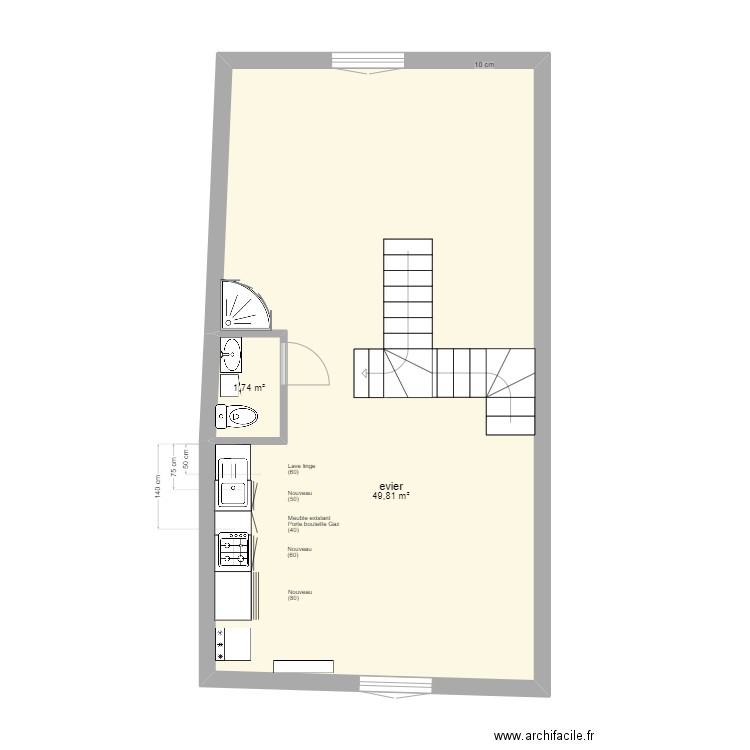 PAM 1ER 2023-10. Plan de 2 pièces et 52 m2