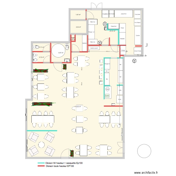 PROJET CUISINE RDC3. Plan de 0 pièce et 0 m2