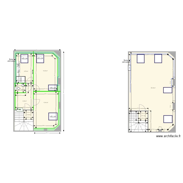 GRANGE plan comble. Plan de 0 pièce et 0 m2