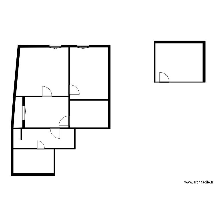 MEUNIER 2ème étage. Plan de 8 pièces et 77 m2