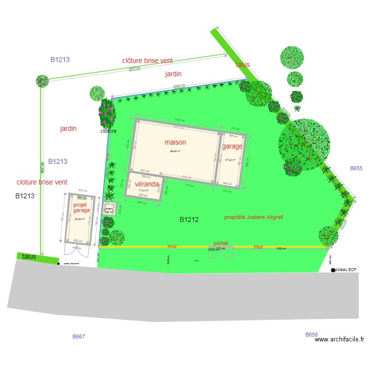 plan de masse  avec projet. Plan de 0 pièce et 0 m2