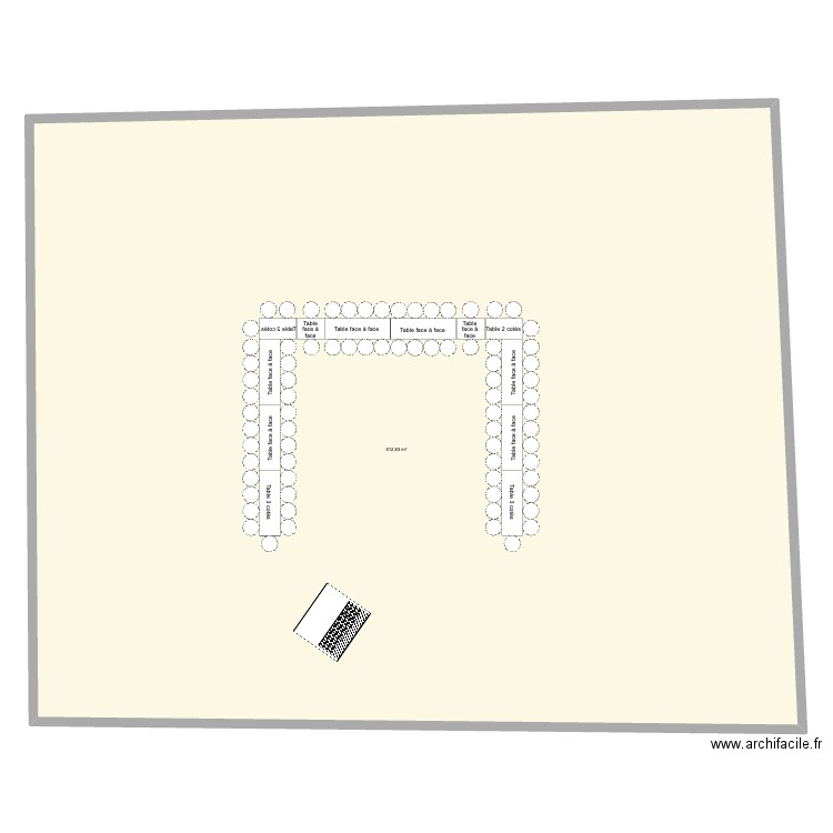 Cours mariage. Plan de 1 pièce et 513 m2